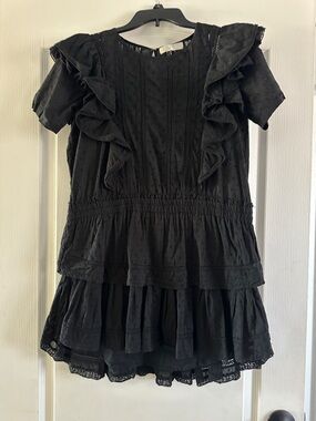 Love Shack Fancy Black Natasha lace eyelet dress size small 4/6